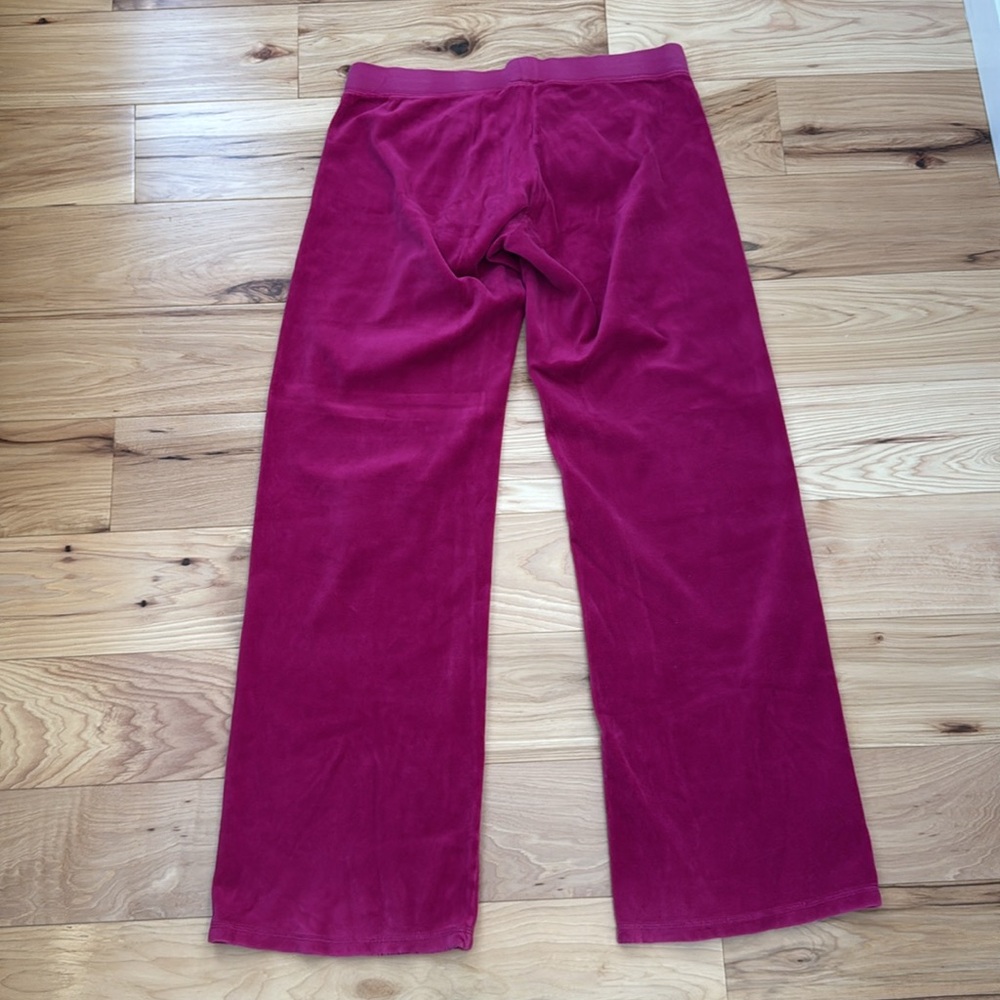 Juicy Couture Velour Hoodie and Pants Set in Deep Magenta Pink Top XL Pant M - Picture 8 of 8